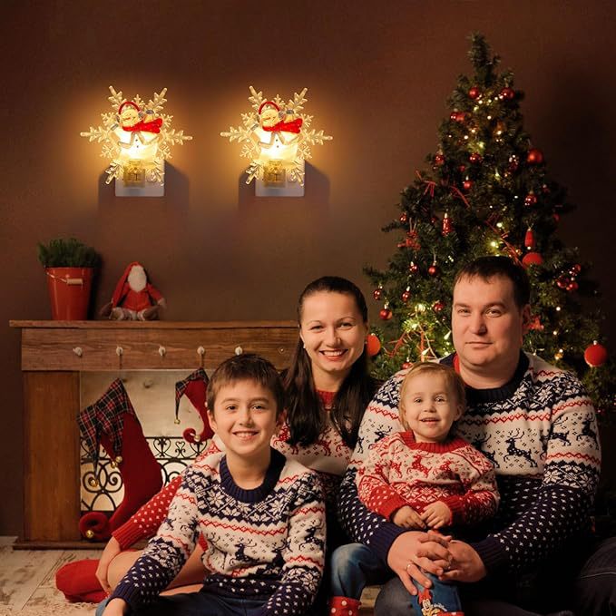 UL E 12 360 Degree Rotary Switch LED Nightlight-Snowman