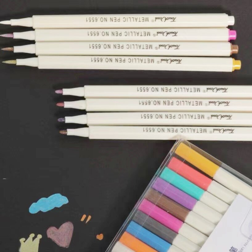 Metal pen 12 color graffiti color set metal color paint seal color pen hand account painting hand account watercolor pen