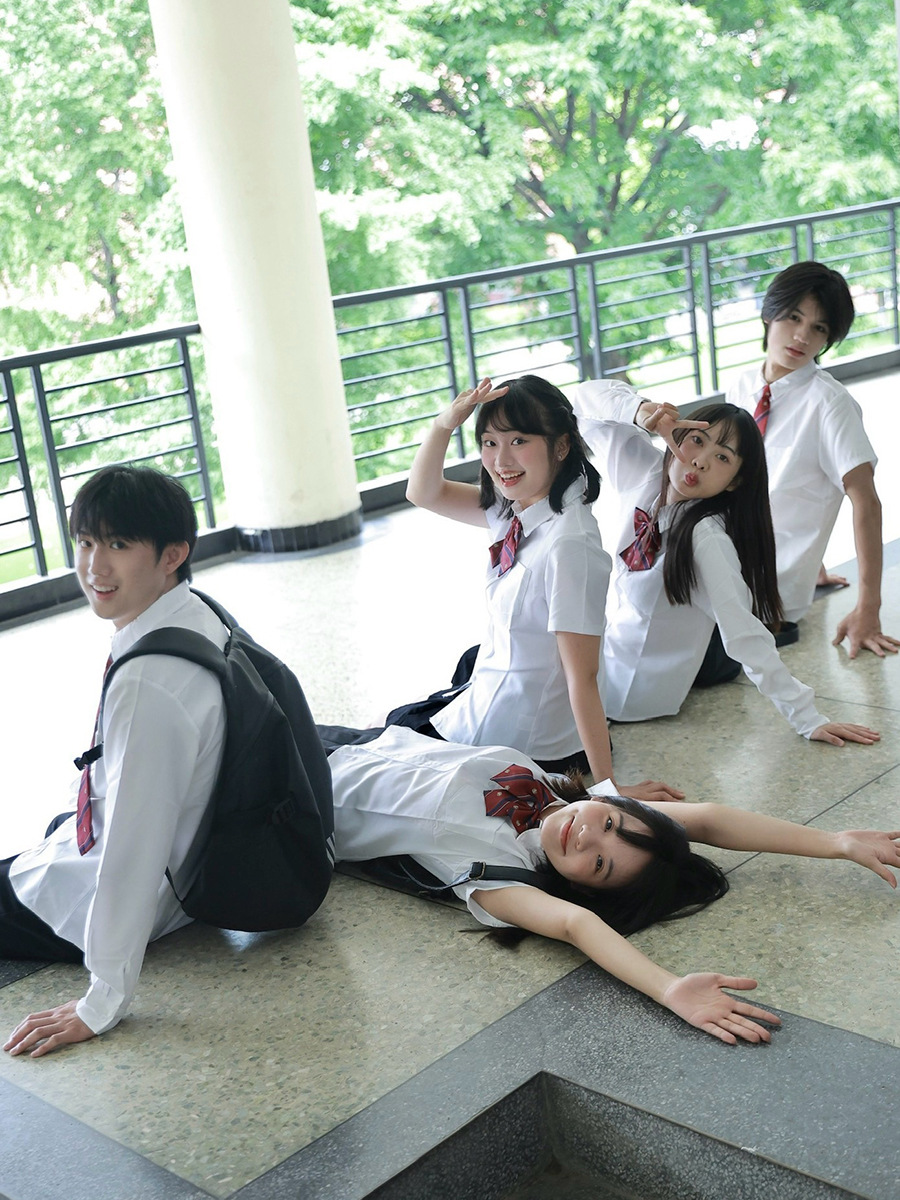 Jk Class Clothes College Style School Uniform suit High School Students High School Students White Shirt Shirt Female Chorus Performance Clothes