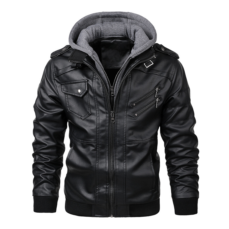 Spring and Autumn 2023 New pu Leather Men's Motorcycle All-match Handsome Jacket Reflective Retro Casual Fashionable Jacket