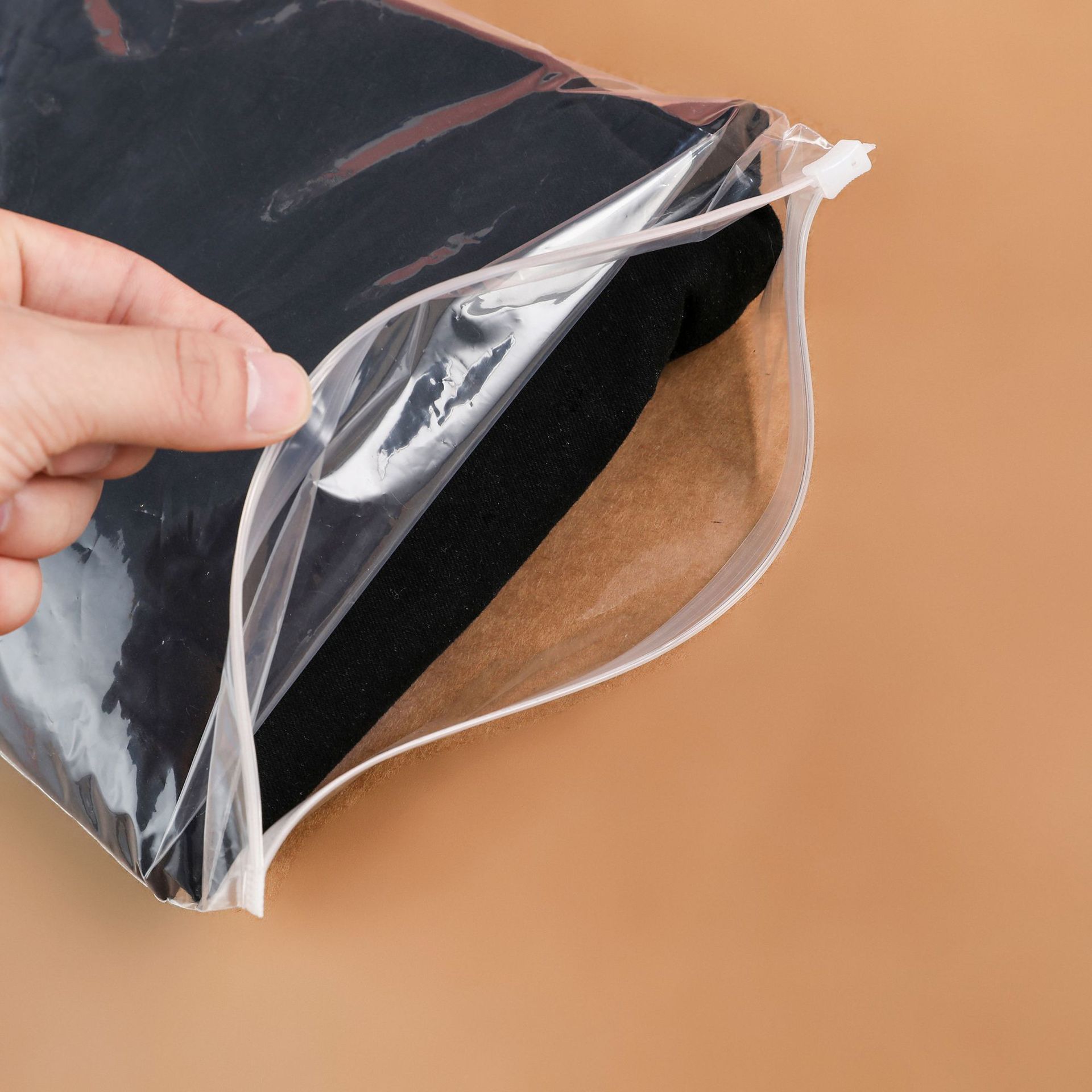 pe transparent frosted zipper bag clothing clothing packaging bag clothes zipper ziplock bag plastic packaging bag wholesale