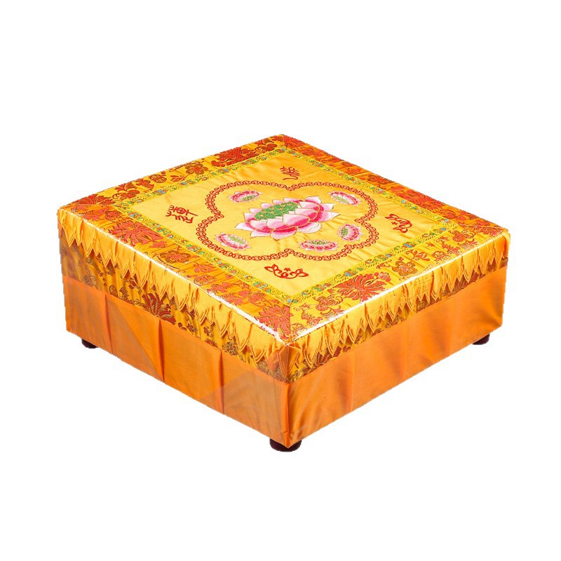 Solid Wood Kneeling Mat for Home Use, Thickened Solid Wood Futon Kneeling Mat, Lotus Satin Meditation Cushion