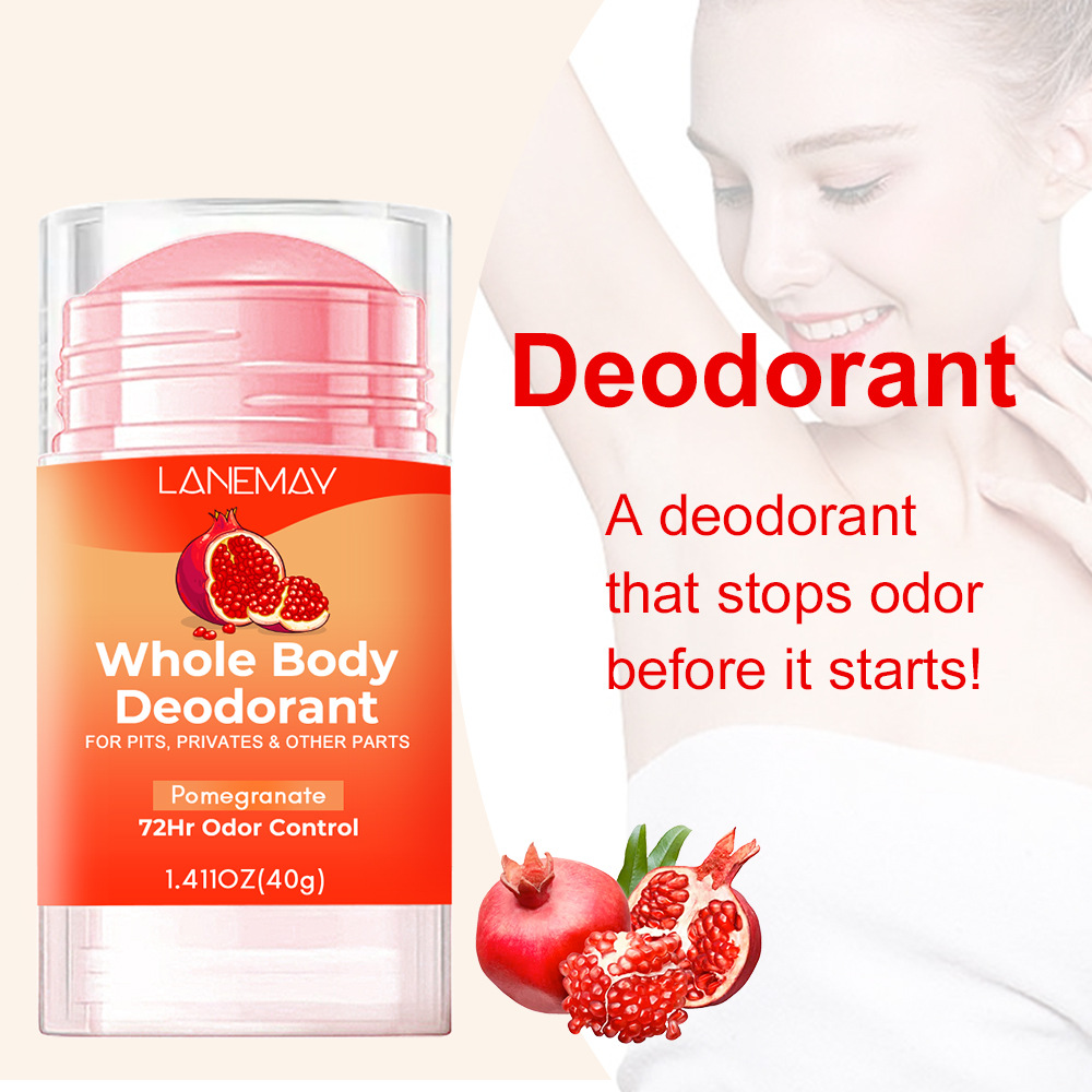 Cross-border pomegranate deodorization twist stick to prevent peculiar smell, stop sticking, reduce friction, make skin smoother and retain fragrance