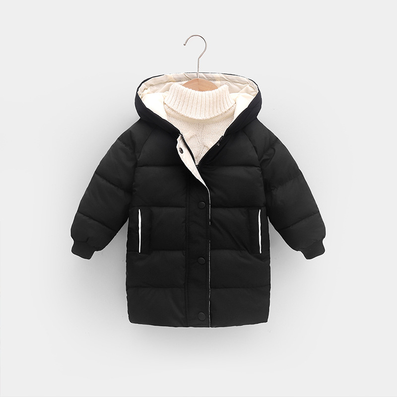 2023 New Children's Cotton-Padded Jackets, Mid-Length for Boys, Winter Korean-Style Cotton Coats for Girls, Thickened Clothing for Babies