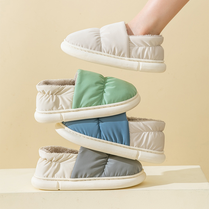 Cixi Cotton Slippers for Men, Spring, Autumn and Winter, Home Use, Indoor Non-Slip Thick-Soled Confinement Shoes, Home Couples, Warm Women