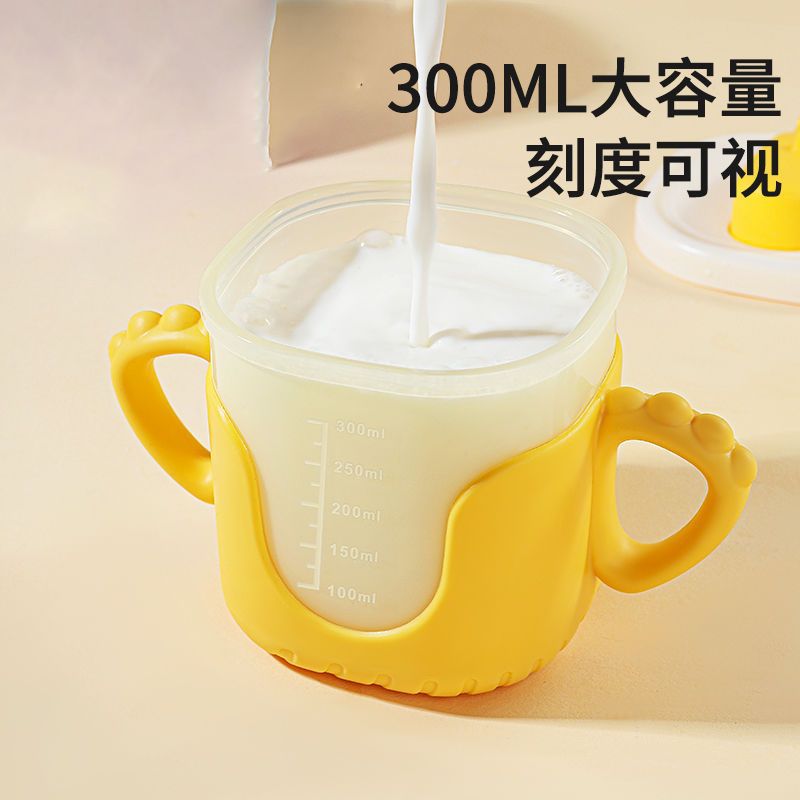 Children's Milk Cup Baby Infant Child Insulated Anti-Fall Anti-Scalding Anti-Leakage Cup with Lid Scale Straw Water Cup