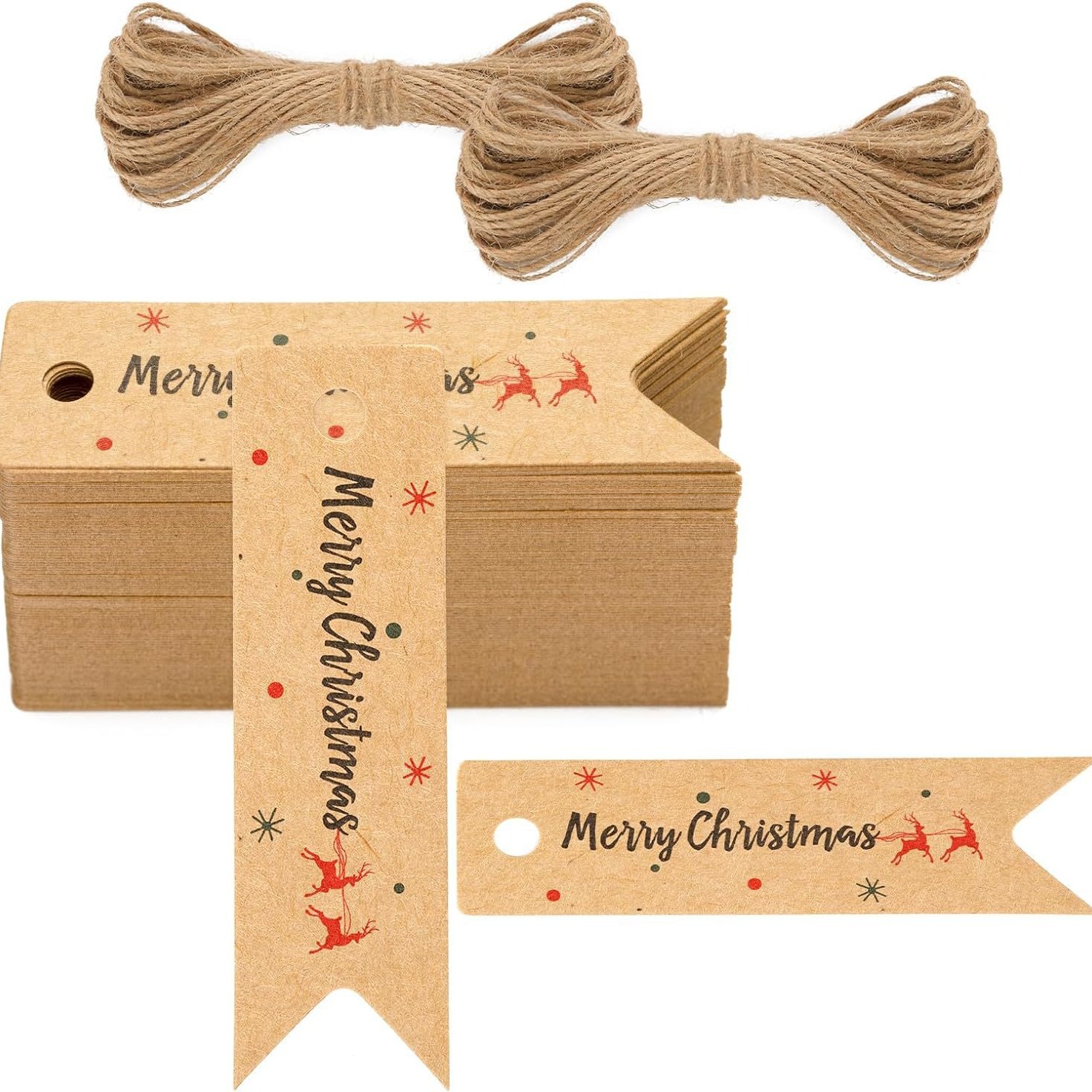 Brown Packing Paper Swallowtail Thank You Tag Baking Packaging Tag Card Christmas Decoration Message Label