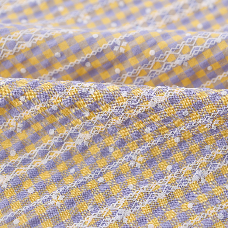 40 Color Plaid Printed Cloth Plain Polyester Cotton Fabric Spring and Summer Children's Overwear Dress Anti-mosquito Pants Fabric