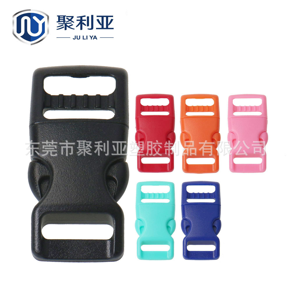 Производитель ошейников для домашних животных с боковыми пряжками, усиленная натяжка, изогнутая пластиковая пряжка, подходит для 10мм веб-ленты