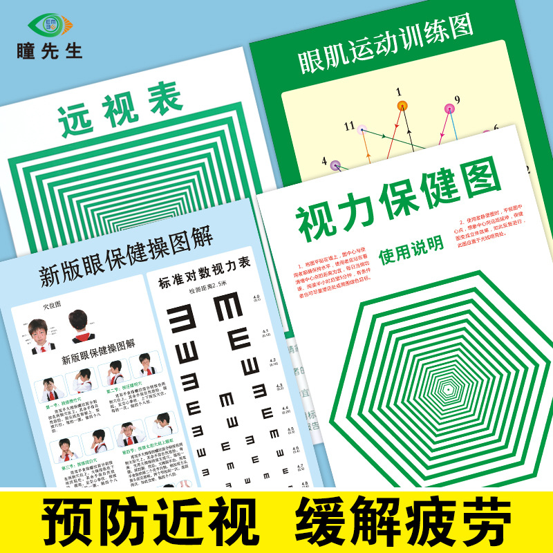Визуальная таблица стандартная логарифмическая визуальная таблица дальняя визуальная таблица упражнения для глаз для студентов настенная таблица