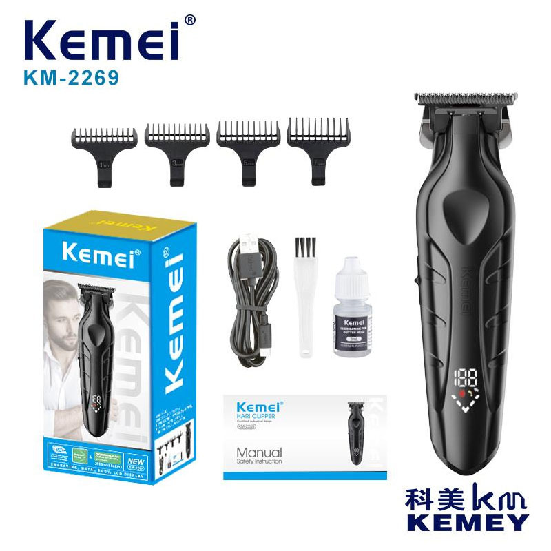 Электрическая машинка для стрижки волос Kemei для салона, бесшумная