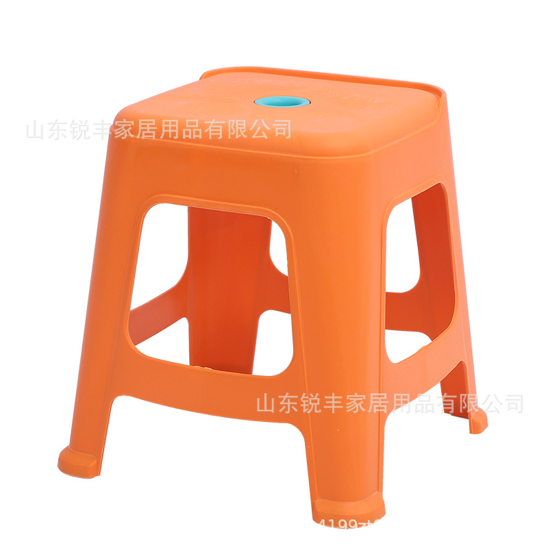 Household Thickened Plastic Stool Wholesale Stackable Square Bench Shoe Changing Stool Living Room Dining Table High Foot Plastic Chair