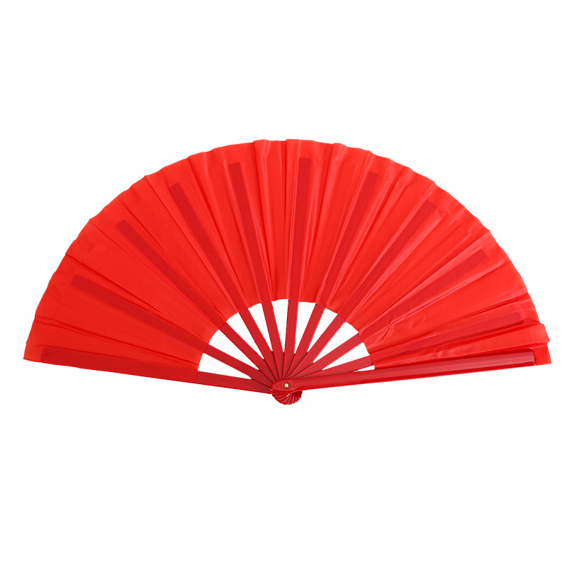 8 inch red plastic fan bone children's square martial arts performance fan fitness Taiji fan kung fu fan dance fan