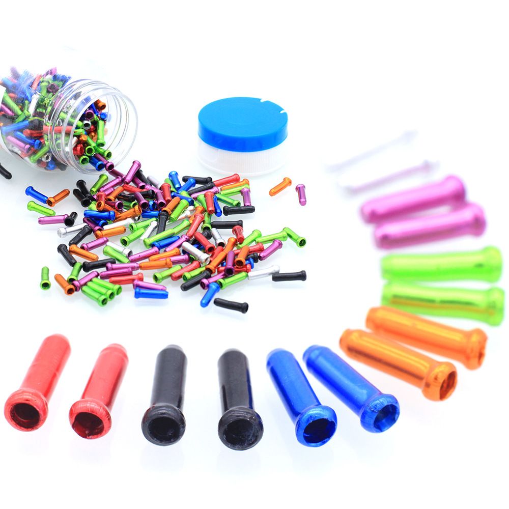 Mountain road bike line tail cap color aluminum alloy variable speed line core cap brake aluminum tail cap closing sleeve