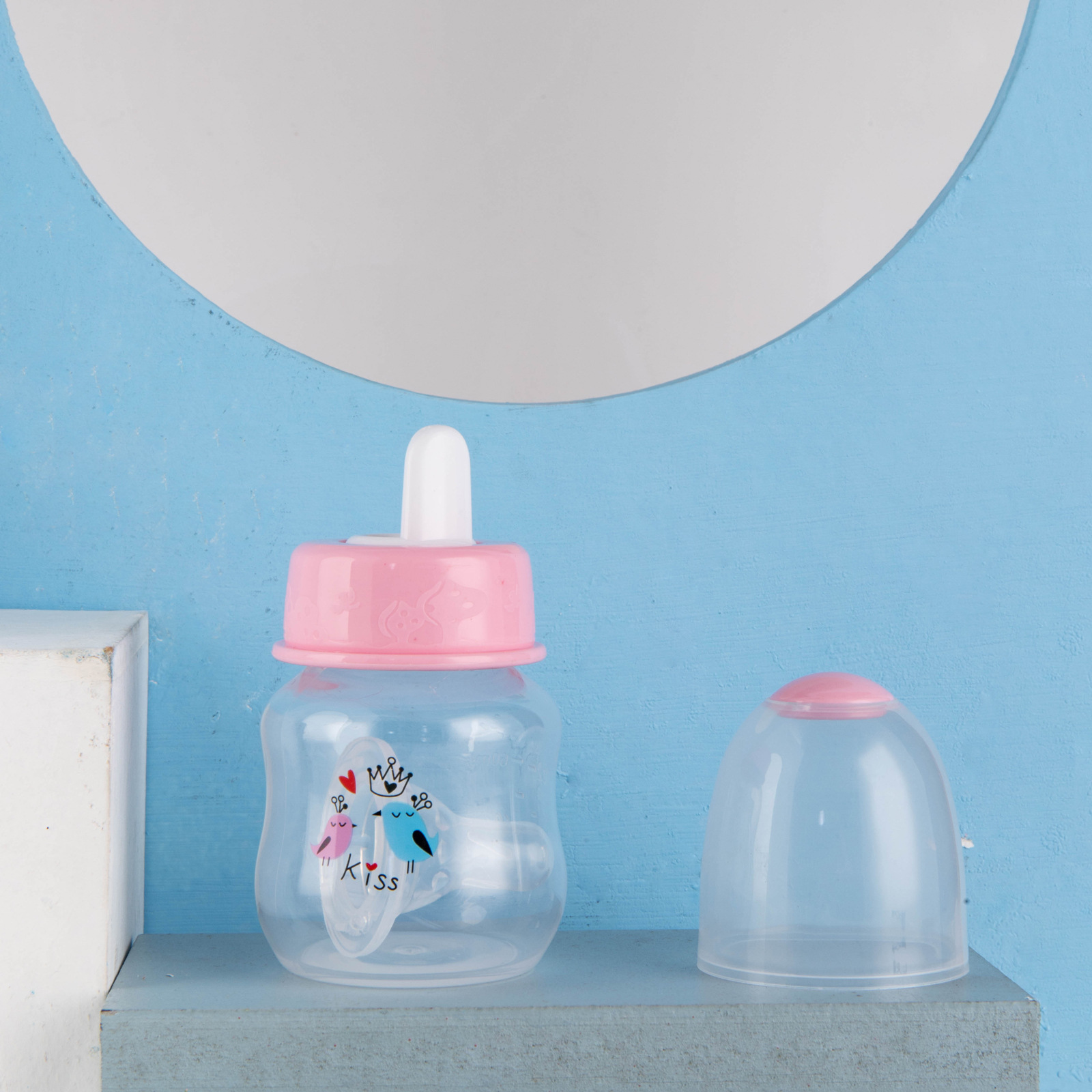 Newborn mother and baby baby standard mouth PP feeding bottle 60ML anti-flatulence arc gourd type feeding bottle wholesale