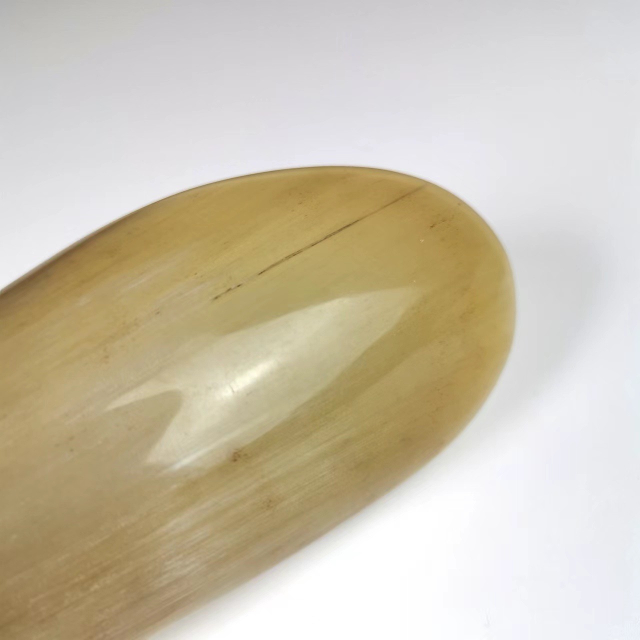 Natural Horn Scraping Tube Large Tea Spoon Back Whole Body Universal Acupoint Beauty Massager Horn Tip Tea Peony