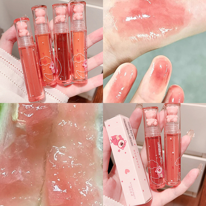 Милый медвежонок водная глазурь, зеркальная глазурь для губ, увлажняющий блеск, женская нишевая марка