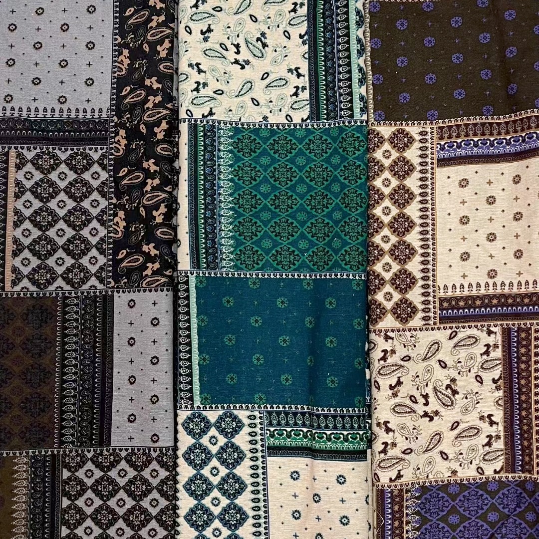 Щедрая клетчатая ткань из хлопка и льна, пляжные брюки, платье чонсам, двухцветная клетка