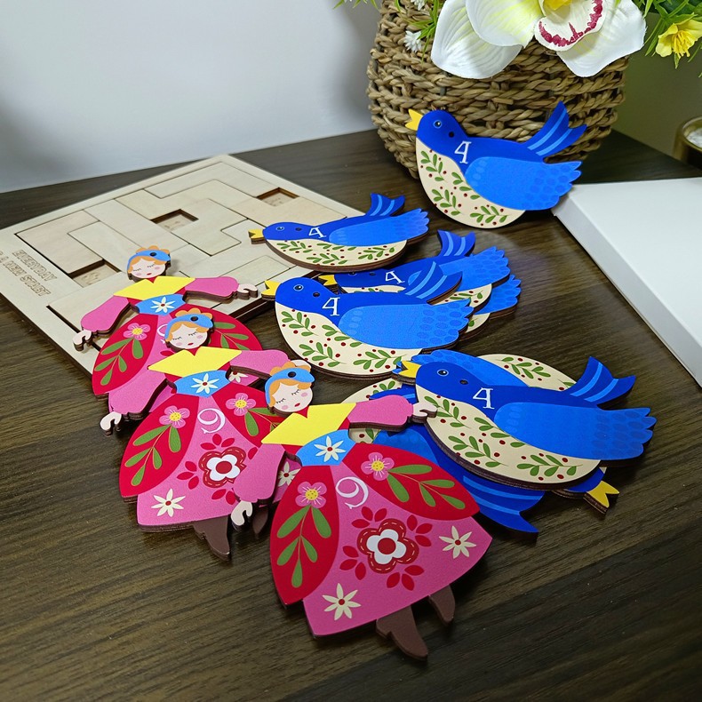 Dongguan Factory Uv Printing Processing Wooden Puzzles Silk Screen Digital Acrylic Logo Pattern Uv Color Printing Wood Products