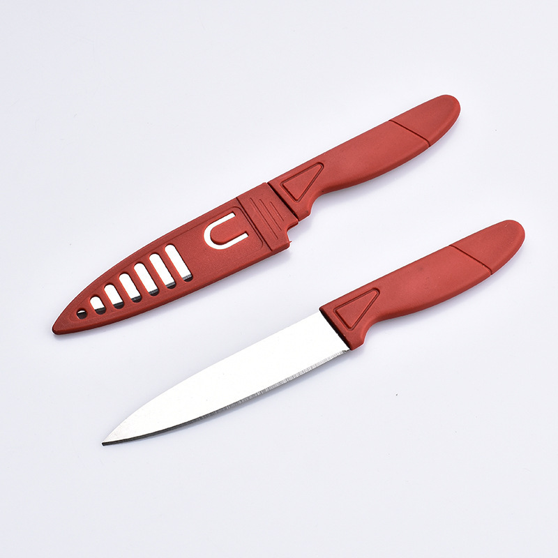 Stainless Steel Fruit Knife, Peeling Knife, Household Kitchen Knife, Portable with Sheath, Manufacturer, Street Vendor Supply, Household Use