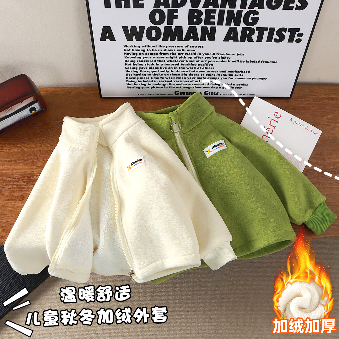 новая детская куртка из орхидейного бархата для мужчин и женщин маленьких и средних размеров детская осень и зима утолщенный теплый топ с вертикальным воротником