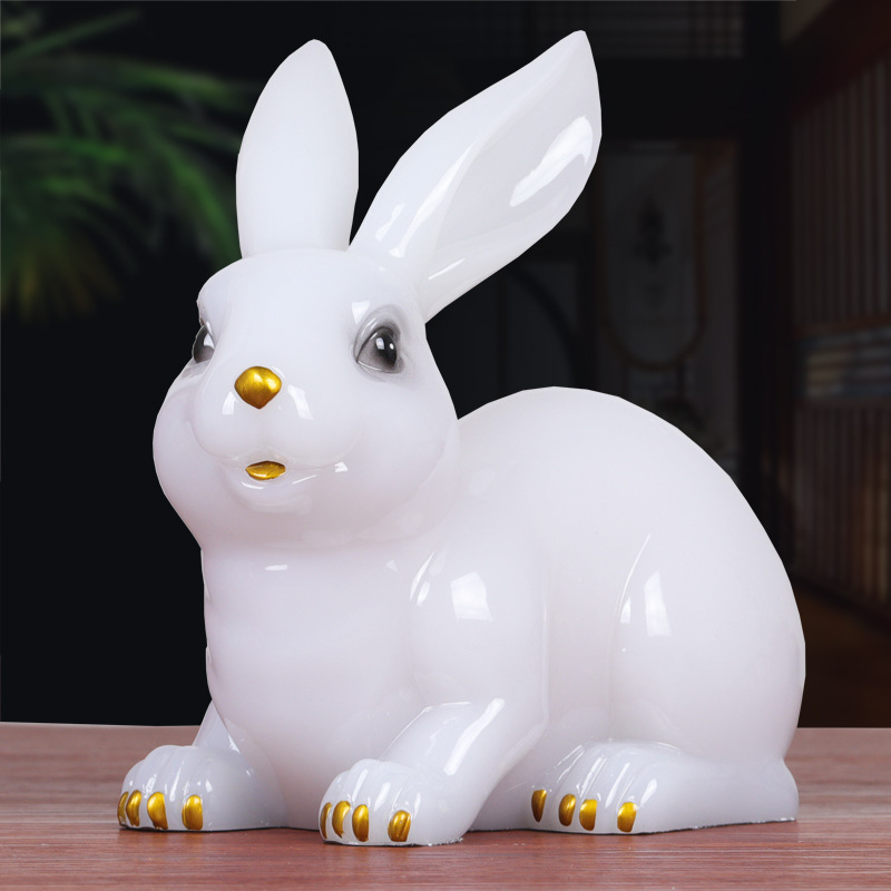 Living room wine cabinet decoration safe and rich rabbit home entrance TV cabinet decoration housewarming happy new home gift