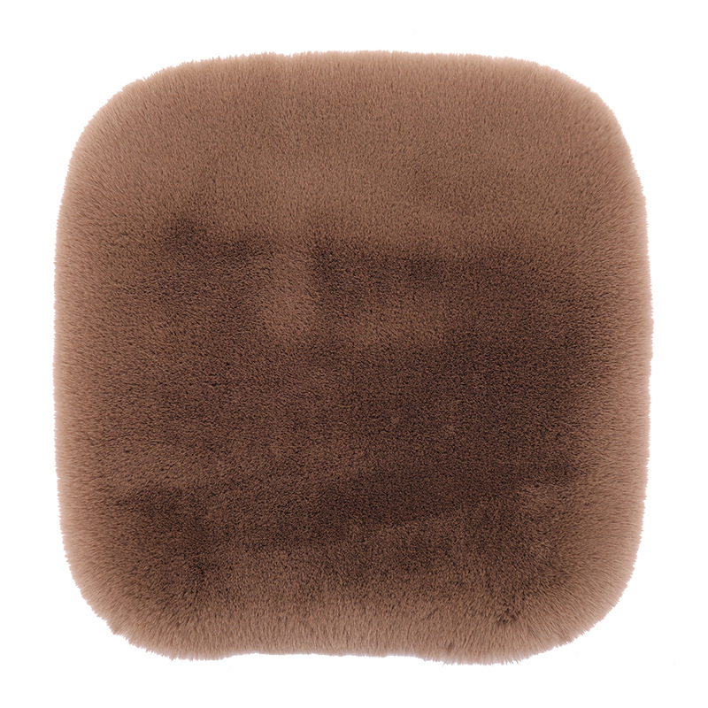 Car Cushion Winter Short Plush Single Piece No Backrest Three-Piece Set Winter Warm Thickened Rabbit Plush Car Cushion