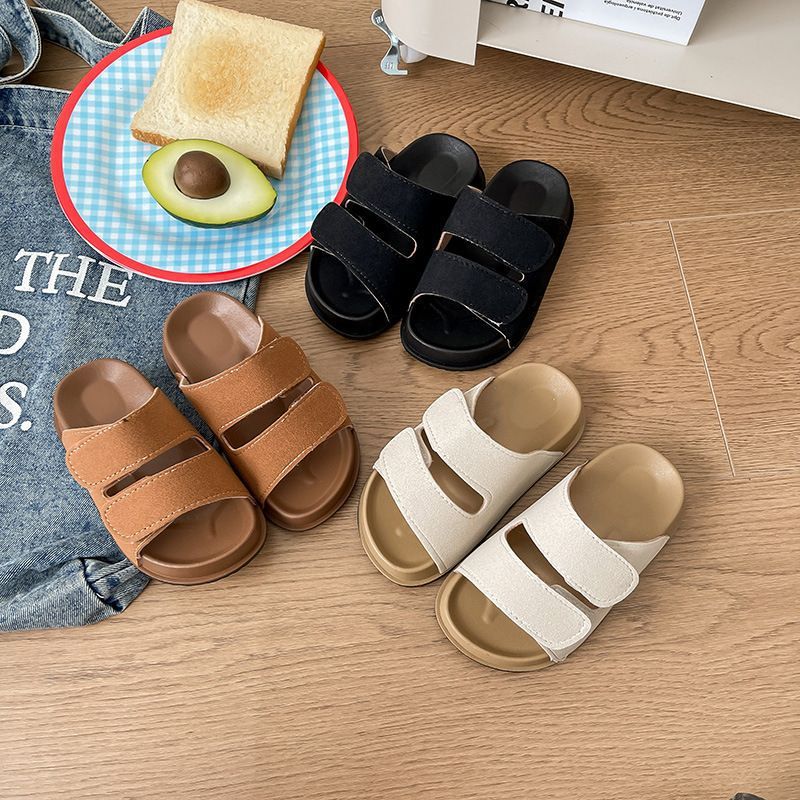 Korean Style Casual Children's Slippers Outdoor Thick-Soled Medium and Large Children's Beach Shoes Girls' Flip-Flops Summer Sandals for Boys
