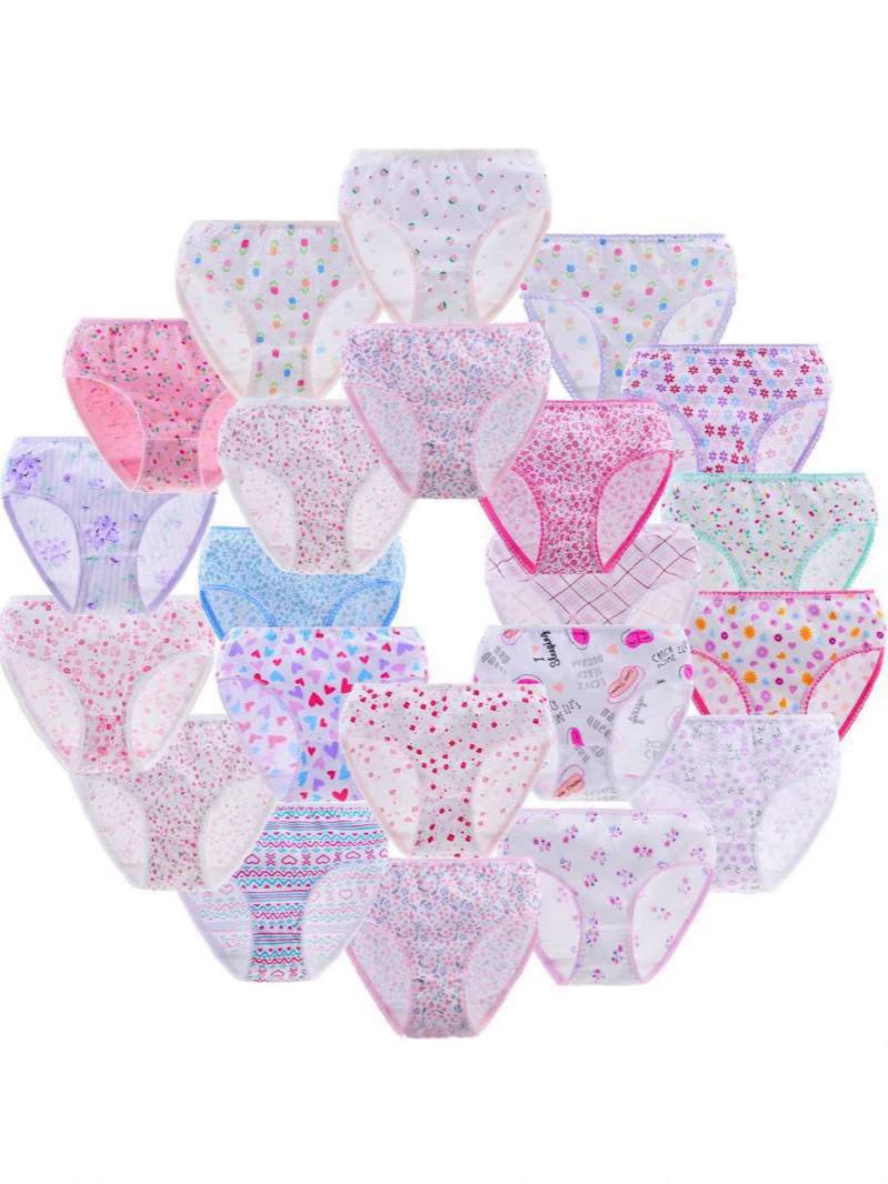 Прямые поставки от производителя, кросс-граница, хлопковое детское нижнее белье, оптовая продажа, девичье цветочное белье, многоцветные треугольные модели в наличии