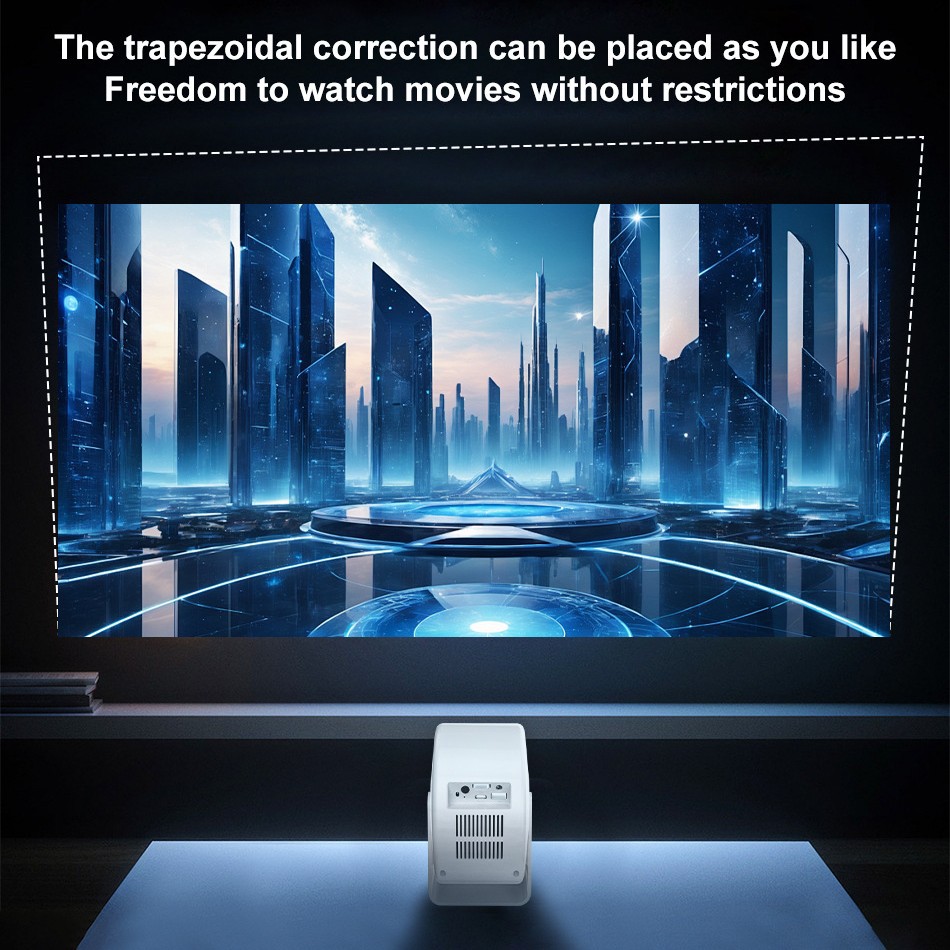 Cross-Border High-Lumen Home Ultra-High-Definition Projector Android System Comes with Ptz Home Mobile Phone 4K Projector