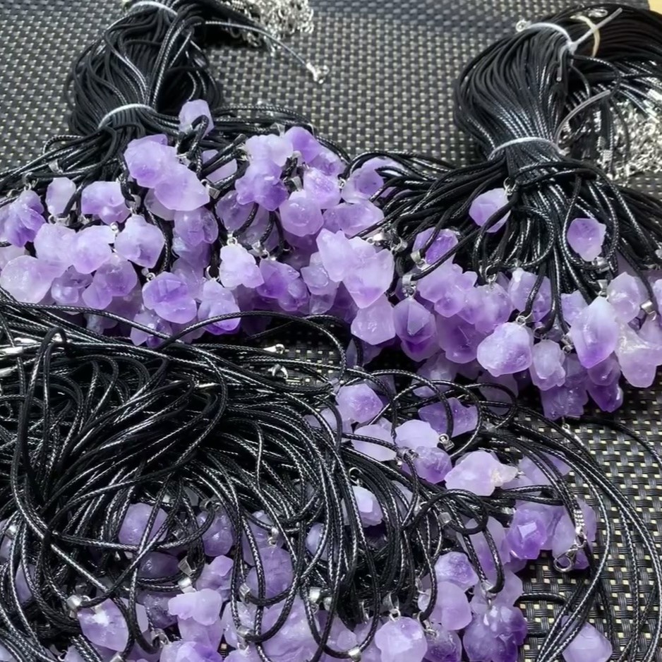 Factory Direct high quality Amethyst Stone Pendant Shape Amethyst Pendant DIY Stone Pendant Jewelry