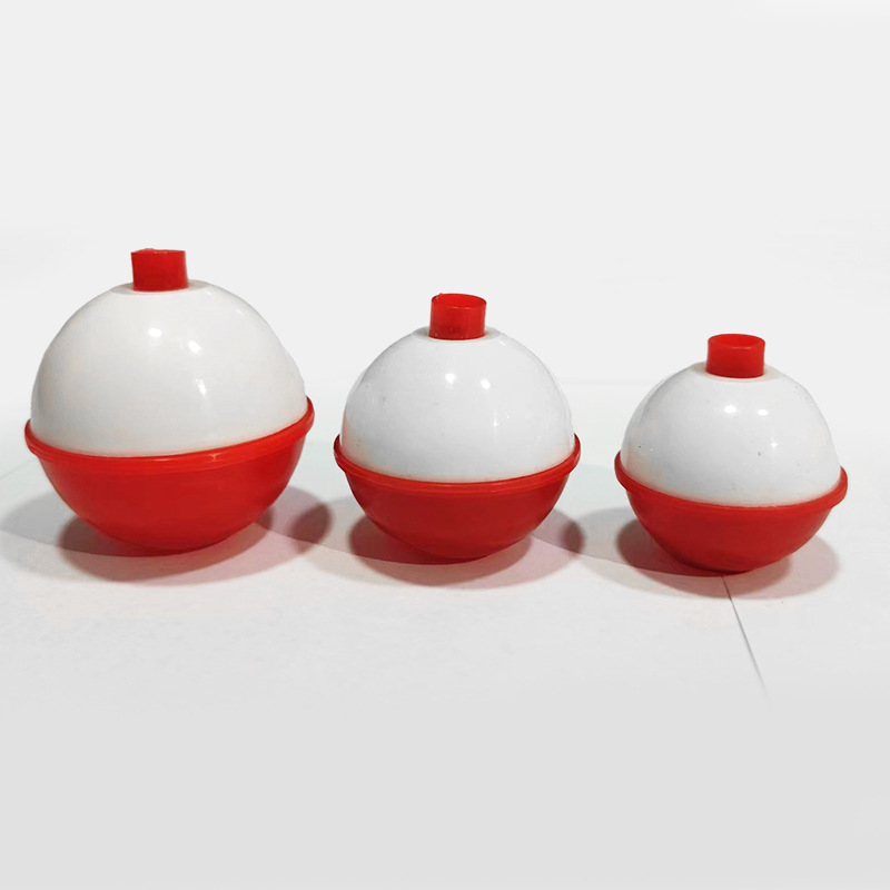 Ultrasonic Round Ball Plastic Float Red and White Fishing Float in Stock Wholesale Fishing Float Fishing Gear Accessories Round Ball Fishing Float