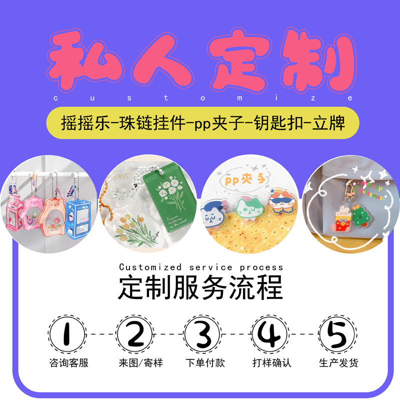 Акриловый брелок, индивидуальный аниме аксессуар, двусторонний зажим, настольные украшения