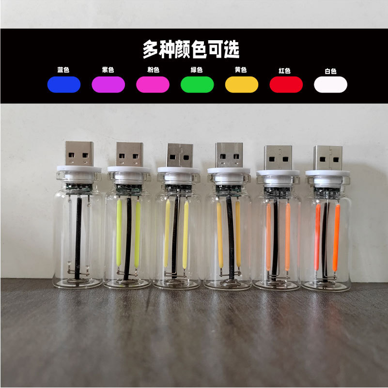 Cross-border new usb night light touch bedside car atmosphere light ceramic LED glass bottle romantic mini