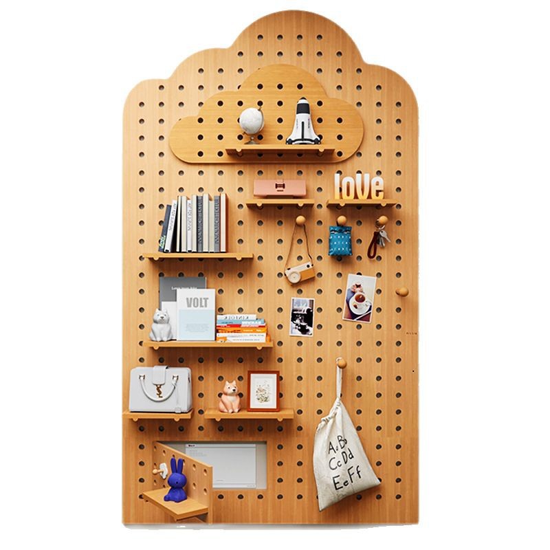 Solid Wood Hole Board Entrance Entrance Wooden Hanger Rack Partition Hanging Board Storage Rack Wall Decorative Board