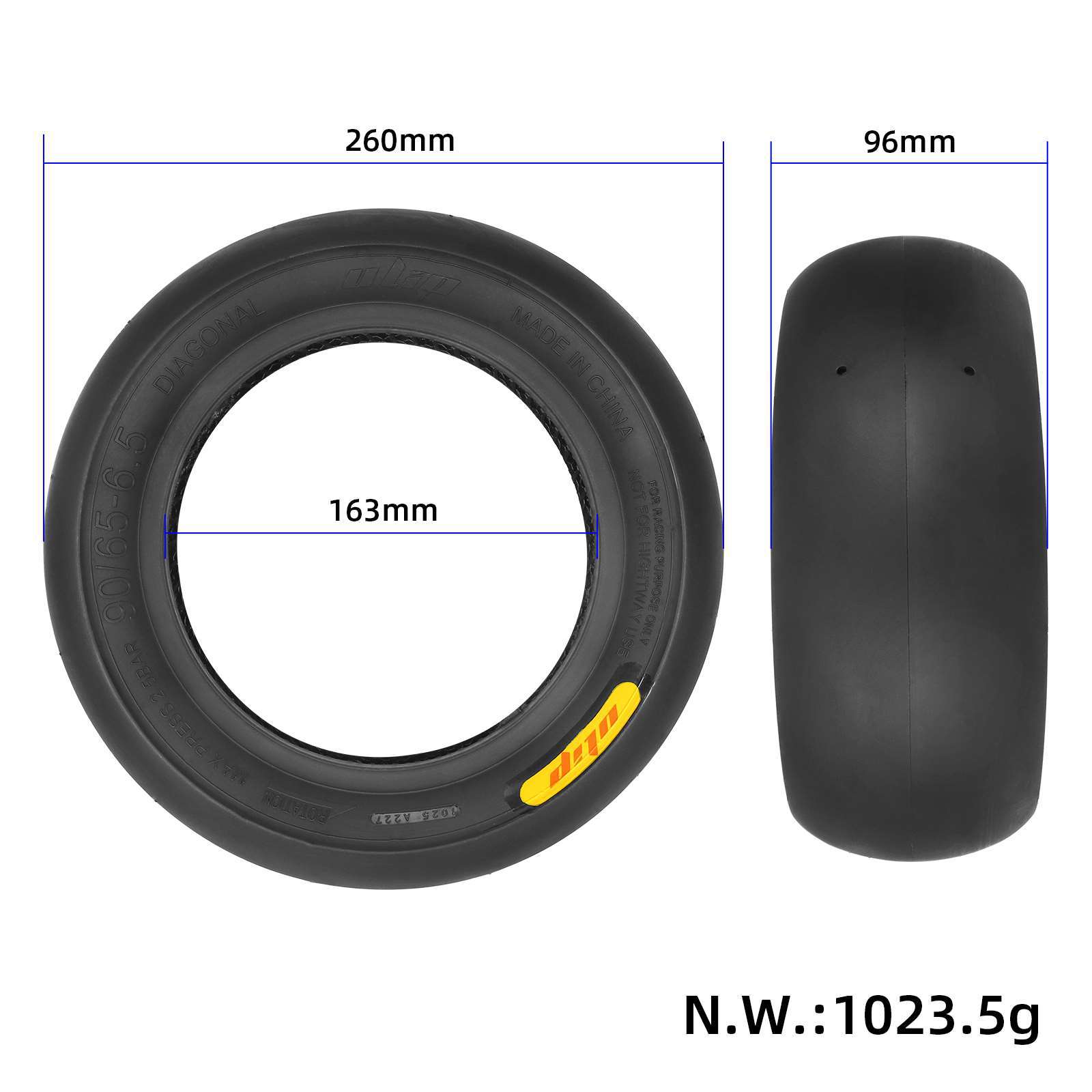 90/65-6.5 Semi-Hot Melt Competitive Bald Tubeless Tire Ulip Brand Competitive High Grip Wear-Resistant Tire