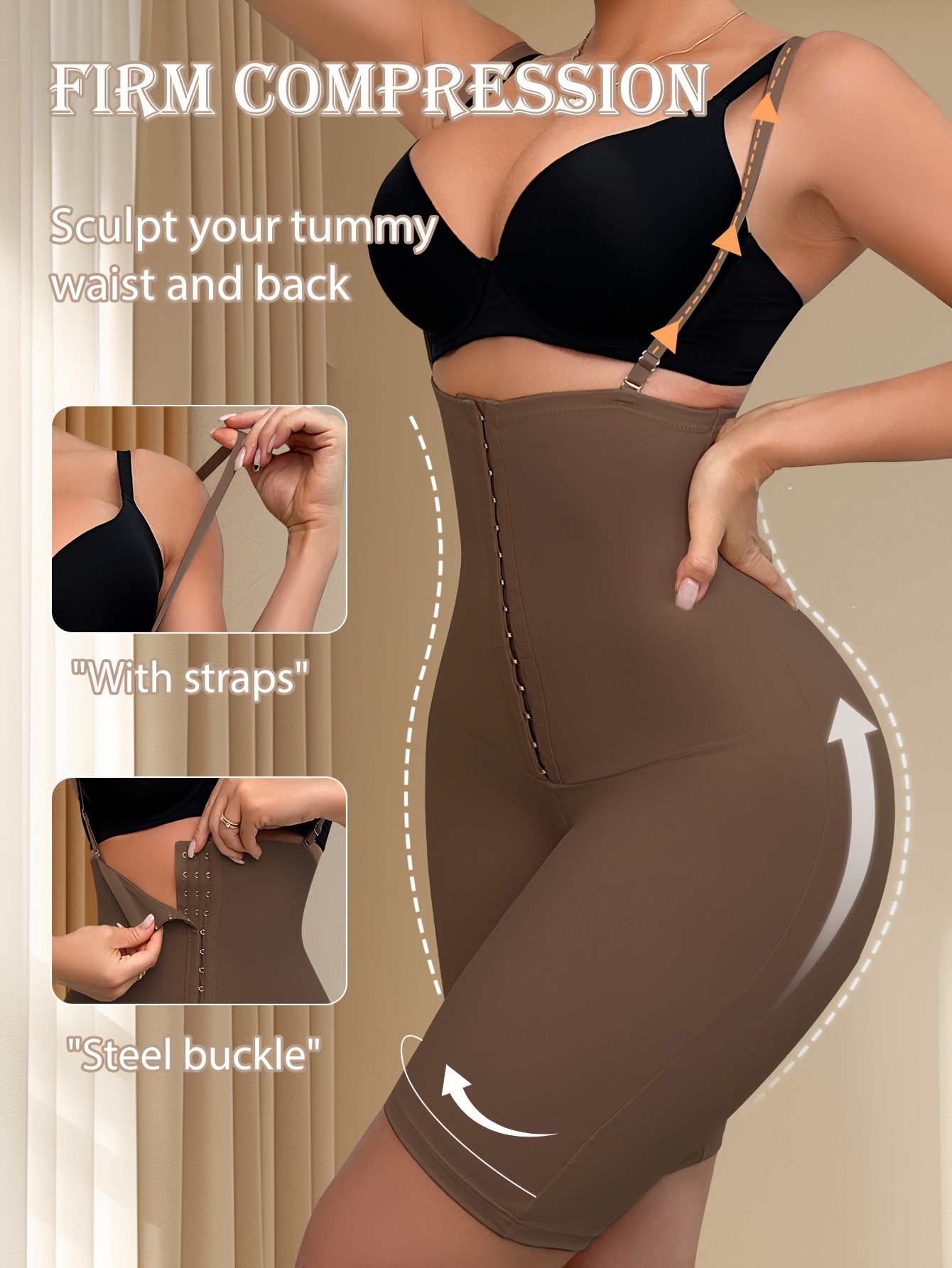 1Pc High-Waist Tummy Control Yoga & Fitness Shorts for