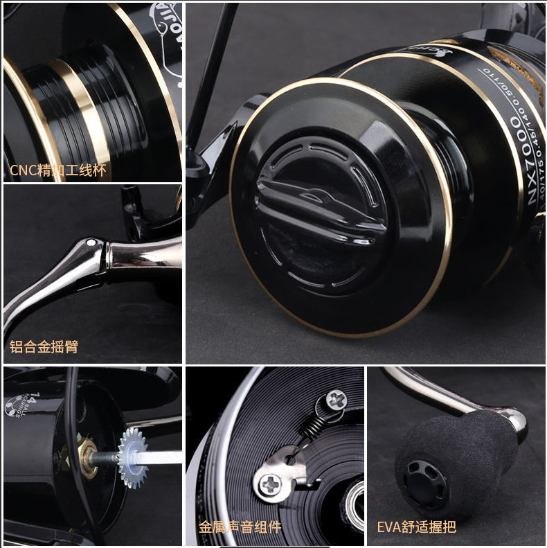 Fishing gear fishing wheel spinning wheel wholesale all-metal oblique CNC sea pole wheel crank spinning wheel far into Luya fish wheel
