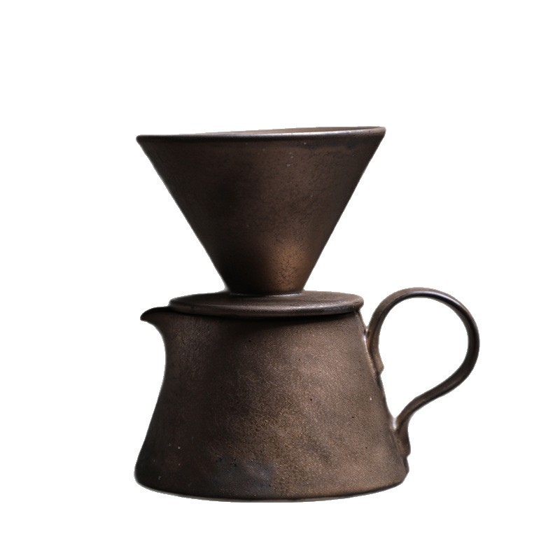 Ceramic Coffee Pot Set Hand-made Coffee Pot Cross-border Supply Sharing Pot V60 Funnel Coffee Filter Cup Filter