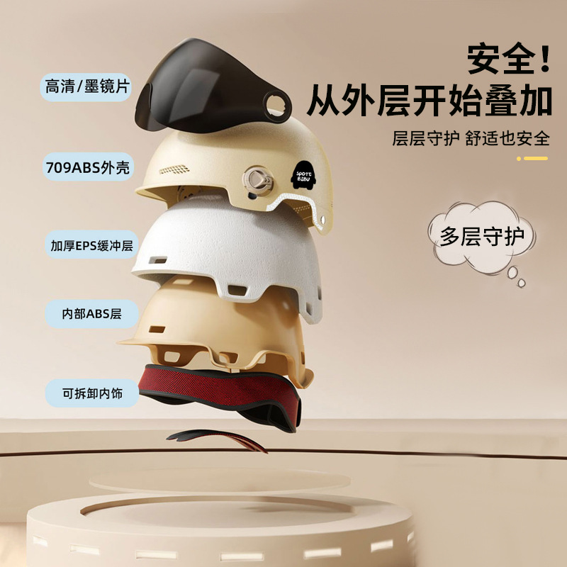 3C Certified Electric Vehicle Helmet for Men and Women, Summer Sun Protection Electric Vehicle Helmet, Safe and Lightweight Half Helmet Manufacturer Wholesale