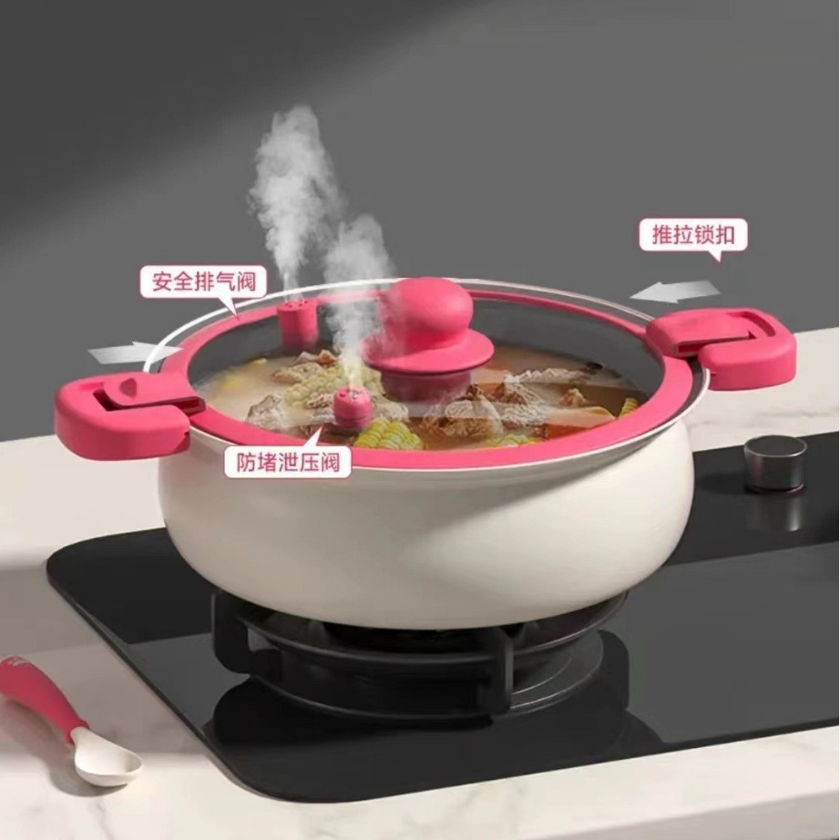 New Three-Person Blacksmith Enamel Double-Eared Stew Pot Household Large-Capacity Non-Stick Pot Gift Wholesale