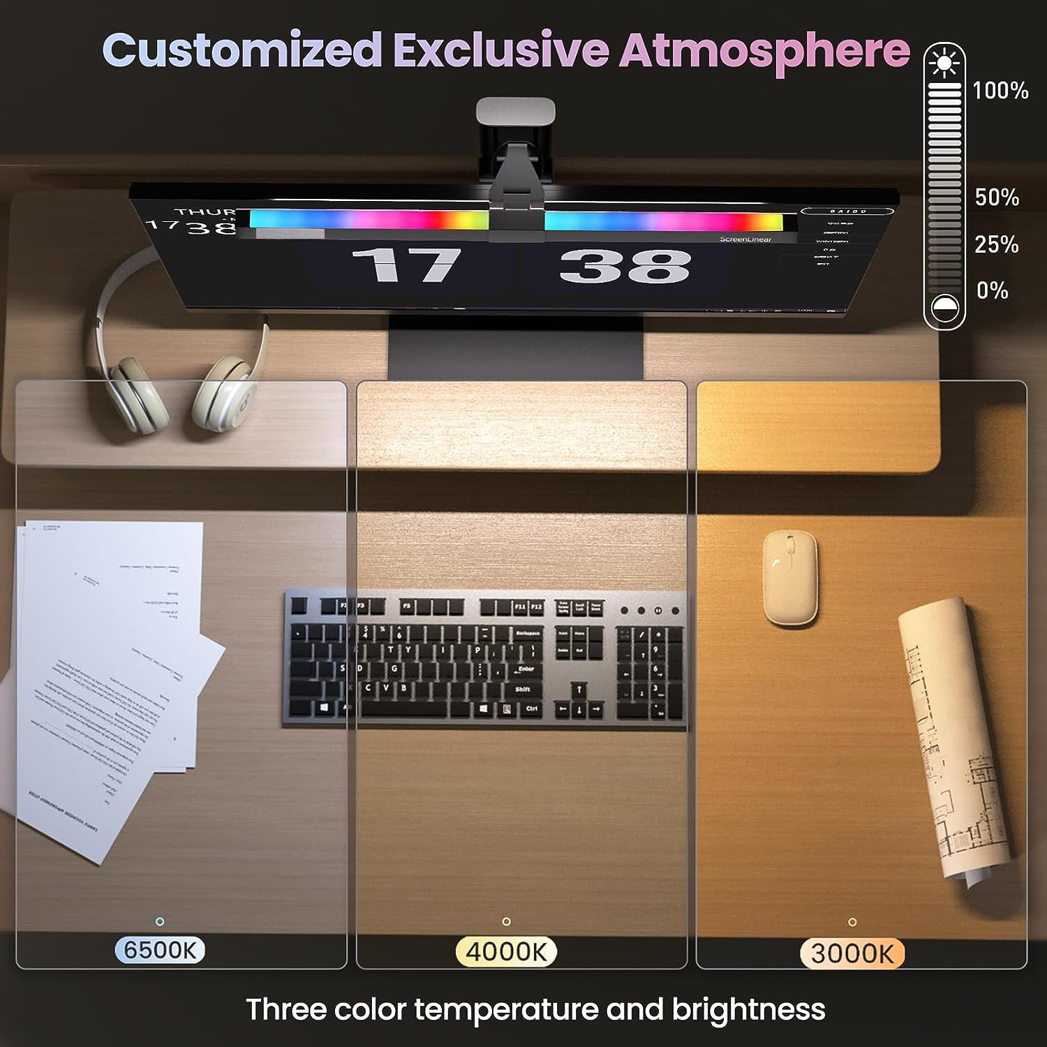 Висячая лампа для компьютера, RGB магический цвет, свет для игр, офисная лампа защиты глаз