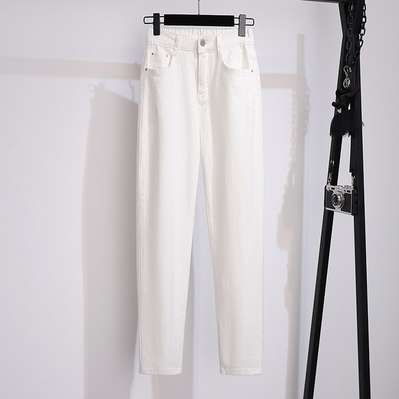 Large size women's 200/300kg denim pants high waist slim casual loose slim Torre pants