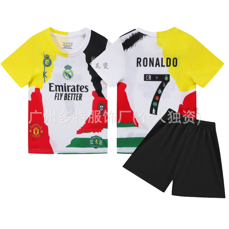 2526 New Children's Football Clothes suit Boys and Girls Games Competition Team Clothes Kindergarten Performance Jersey