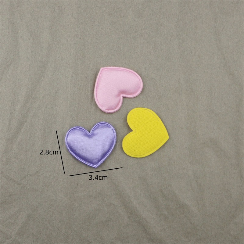 3.4cm Satin Love Jewelry Accessories Heart-shaped Hair Accessories Headwear Accessories Material Clothing Doll Decoration Material
