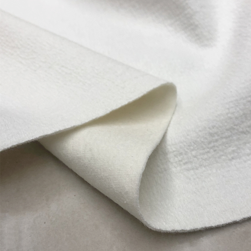 High-Grade Cotton Wool Blended Pure White Concave and Convex Pleated Texture Wool Autumn and Winter Niche Suit Designer Fabric