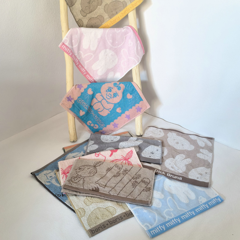 Экспорт, хлопковое жаккардовое полотенце с двухсторонним ворсом, серия Miffy, большое квадратное, впитывающее