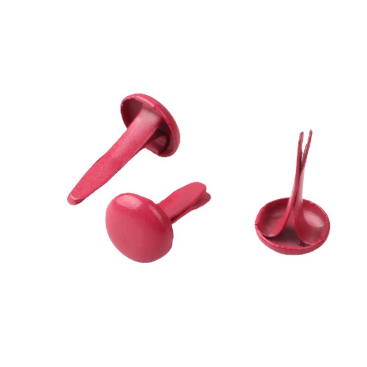 8MM 4.5MM colorful children's DIY round two-foot nail small and medium-sized paper piece people two-angle nail gold and silver two-foot nail