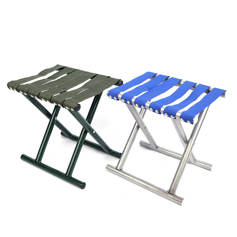Outdoor Student Training Iron Mazar with Backrest Camping Fishing Sketching Leisure Chair Barbecue Stall Foldableing Mazar