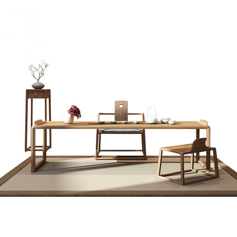 New Chinese Style Solid Wood Tea Table and Chair Combination Modern Zen Tea Room Kung Fu Tea Table Leisure Tea Art Table Tea House Furniture